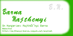 barna majthenyi business card